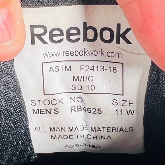 Reebok Work Heckler Composite Toe Sneakers Grey RB4625 Men's 11 Wide - Picture 10 of 11